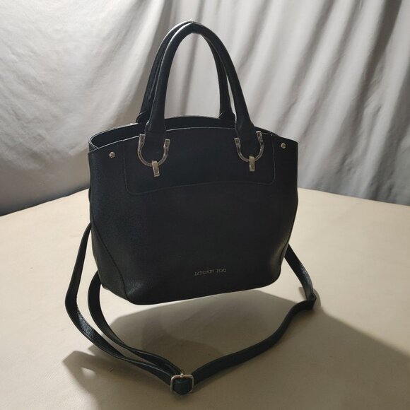London Fog Black Handbag Tote Bag Crossbody Strap Multiple Compartments Medium - Picture 14 of 14